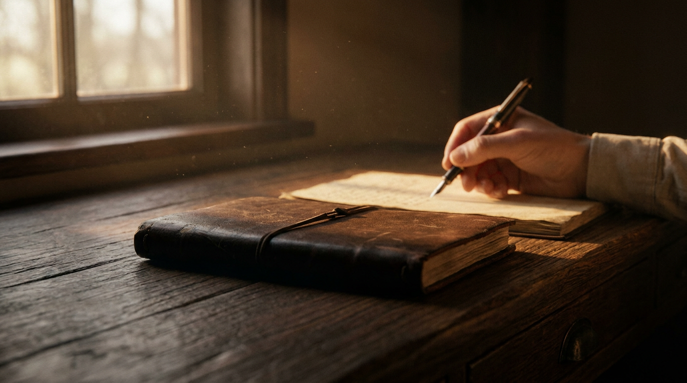 A person writing in a journal, symbolizing the reflective and active work of finding your purpose in life.